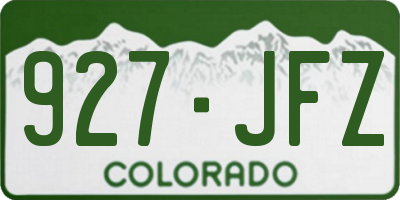 CO license plate 927JFZ