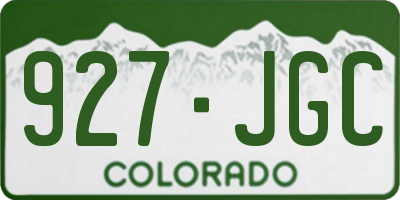 CO license plate 927JGC