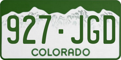 CO license plate 927JGD