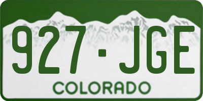 CO license plate 927JGE