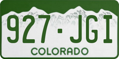CO license plate 927JGI