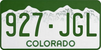 CO license plate 927JGL