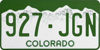 CO license plate 927JGN