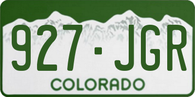 CO license plate 927JGR