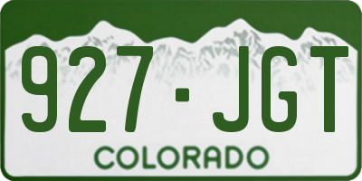 CO license plate 927JGT