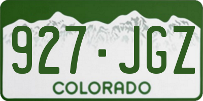 CO license plate 927JGZ