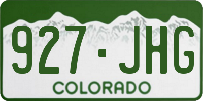CO license plate 927JHG