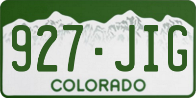CO license plate 927JIG