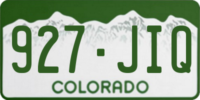 CO license plate 927JIQ