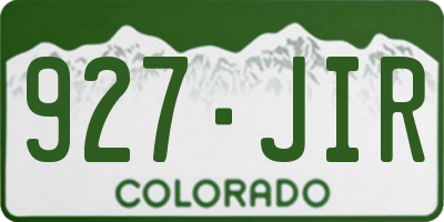 CO license plate 927JIR