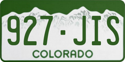 CO license plate 927JIS