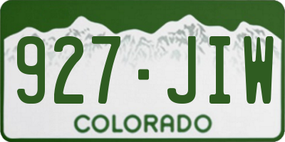 CO license plate 927JIW