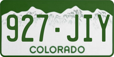 CO license plate 927JIY