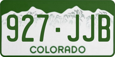 CO license plate 927JJB