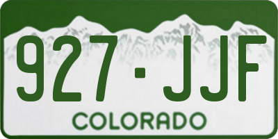 CO license plate 927JJF
