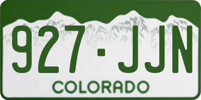 CO license plate 927JJN