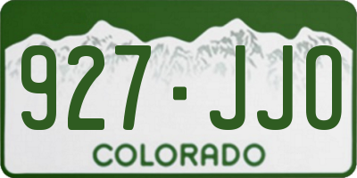 CO license plate 927JJO
