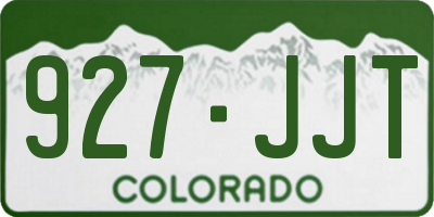 CO license plate 927JJT