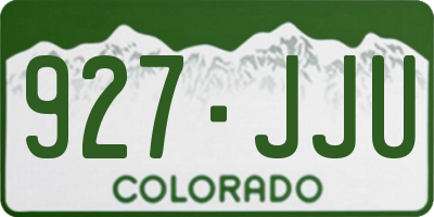 CO license plate 927JJU