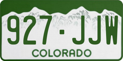 CO license plate 927JJW
