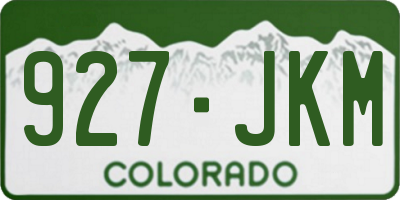 CO license plate 927JKM