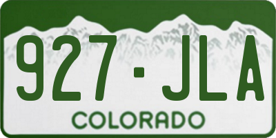 CO license plate 927JLA