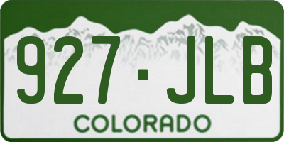 CO license plate 927JLB