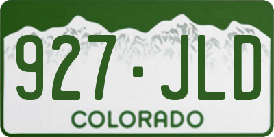 CO license plate 927JLD