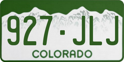 CO license plate 927JLJ