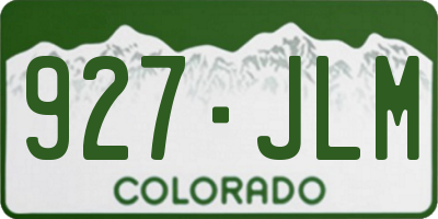 CO license plate 927JLM