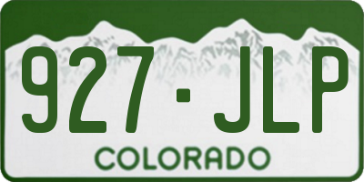 CO license plate 927JLP
