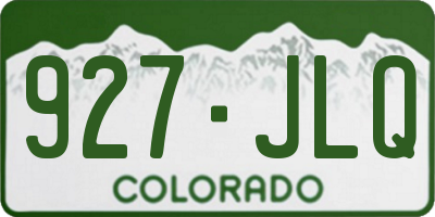CO license plate 927JLQ