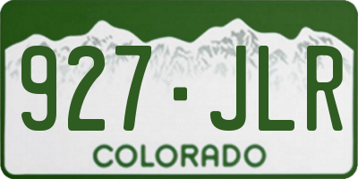 CO license plate 927JLR