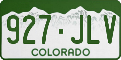 CO license plate 927JLV
