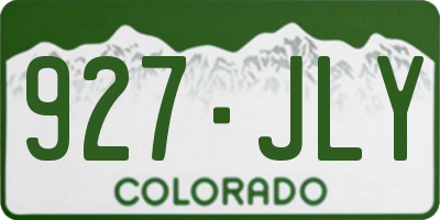 CO license plate 927JLY