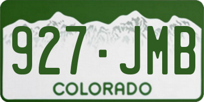 CO license plate 927JMB