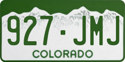 CO license plate 927JMJ