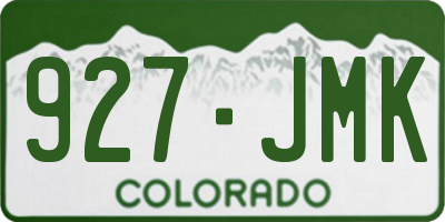 CO license plate 927JMK
