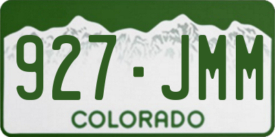 CO license plate 927JMM