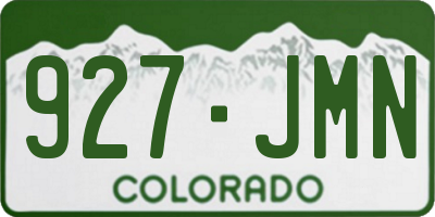 CO license plate 927JMN