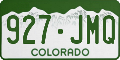 CO license plate 927JMQ