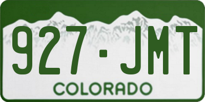CO license plate 927JMT