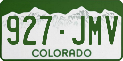 CO license plate 927JMV