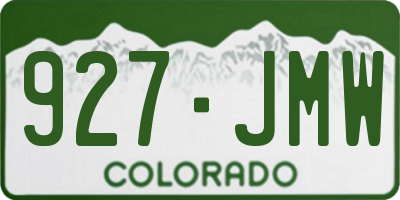 CO license plate 927JMW