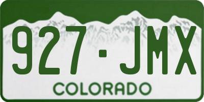 CO license plate 927JMX