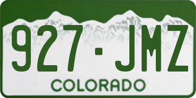 CO license plate 927JMZ