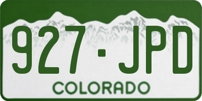 CO license plate 927JPD