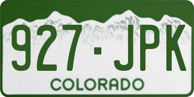 CO license plate 927JPK