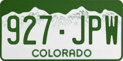 CO license plate 927JPW
