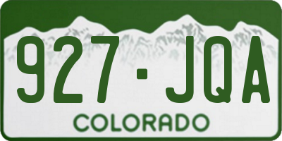 CO license plate 927JQA